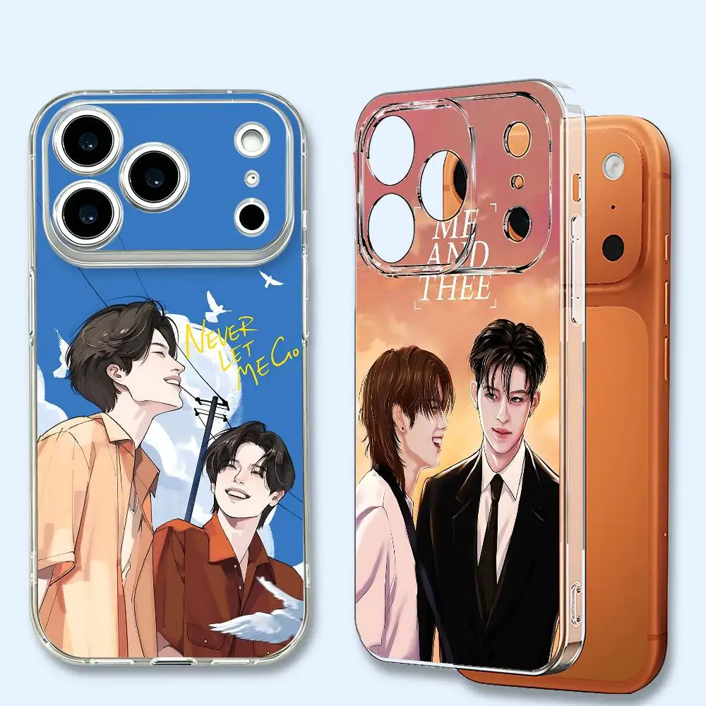 Coque de téléphone PondPhuwin anti-jaunissement transparente souple en TPU pour iPhone 11 12 13 14 15 6 17 Pro Max imprimée