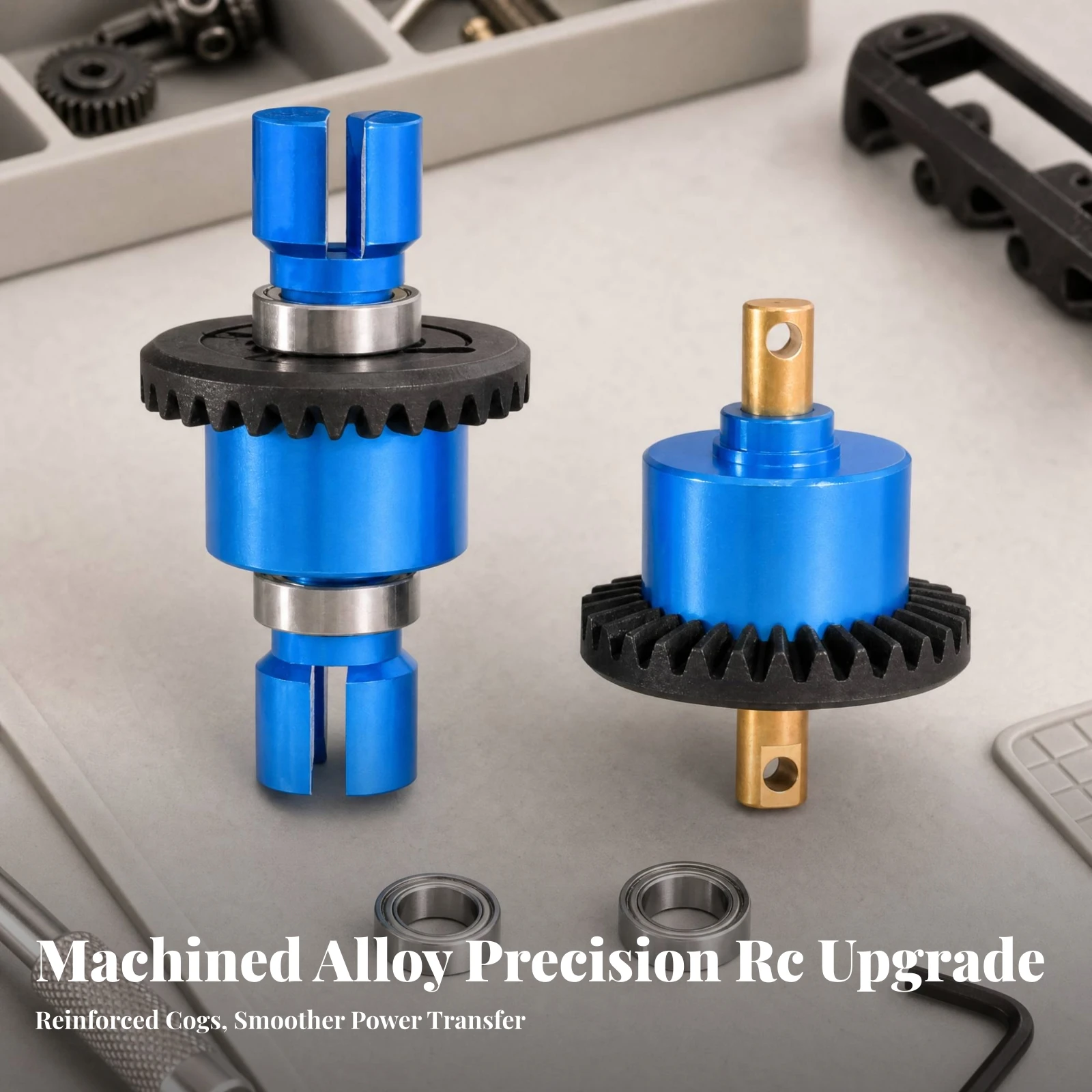 2 Pieces Front and Rear Differential Upgraded Replacement Differential Part Easy to Install Wear-Resistant for RC Hobbyists