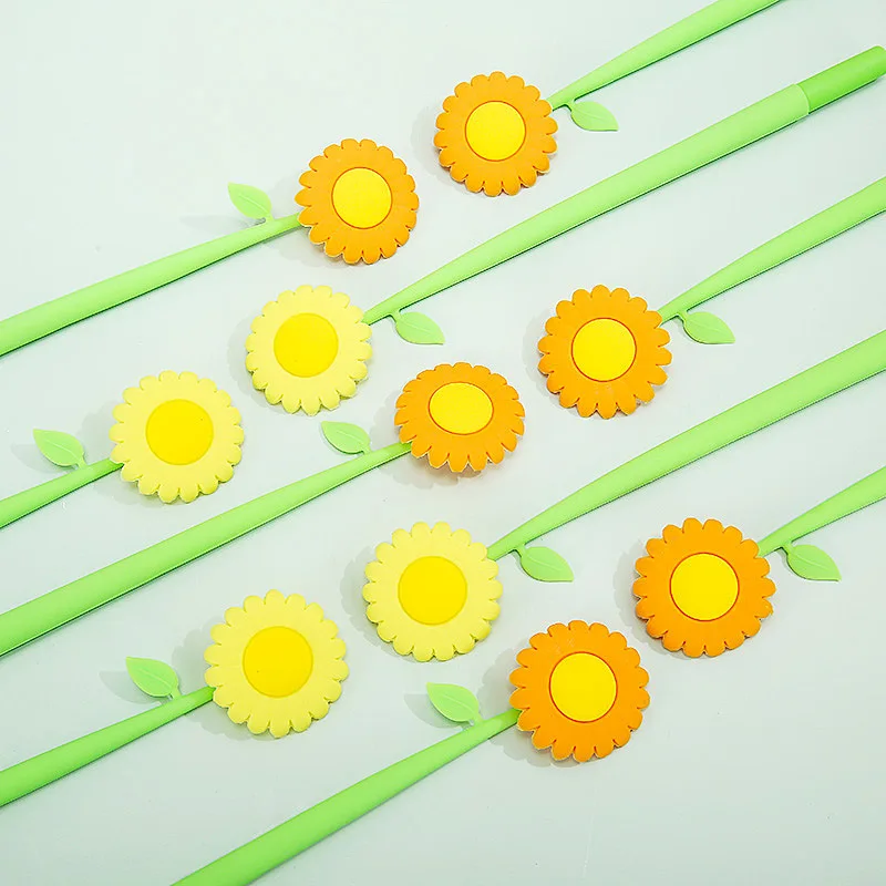 

48PCS New Small Fresh Cartoon Sunflower Black Signature Pen, Office Neutral Pen School Supplies