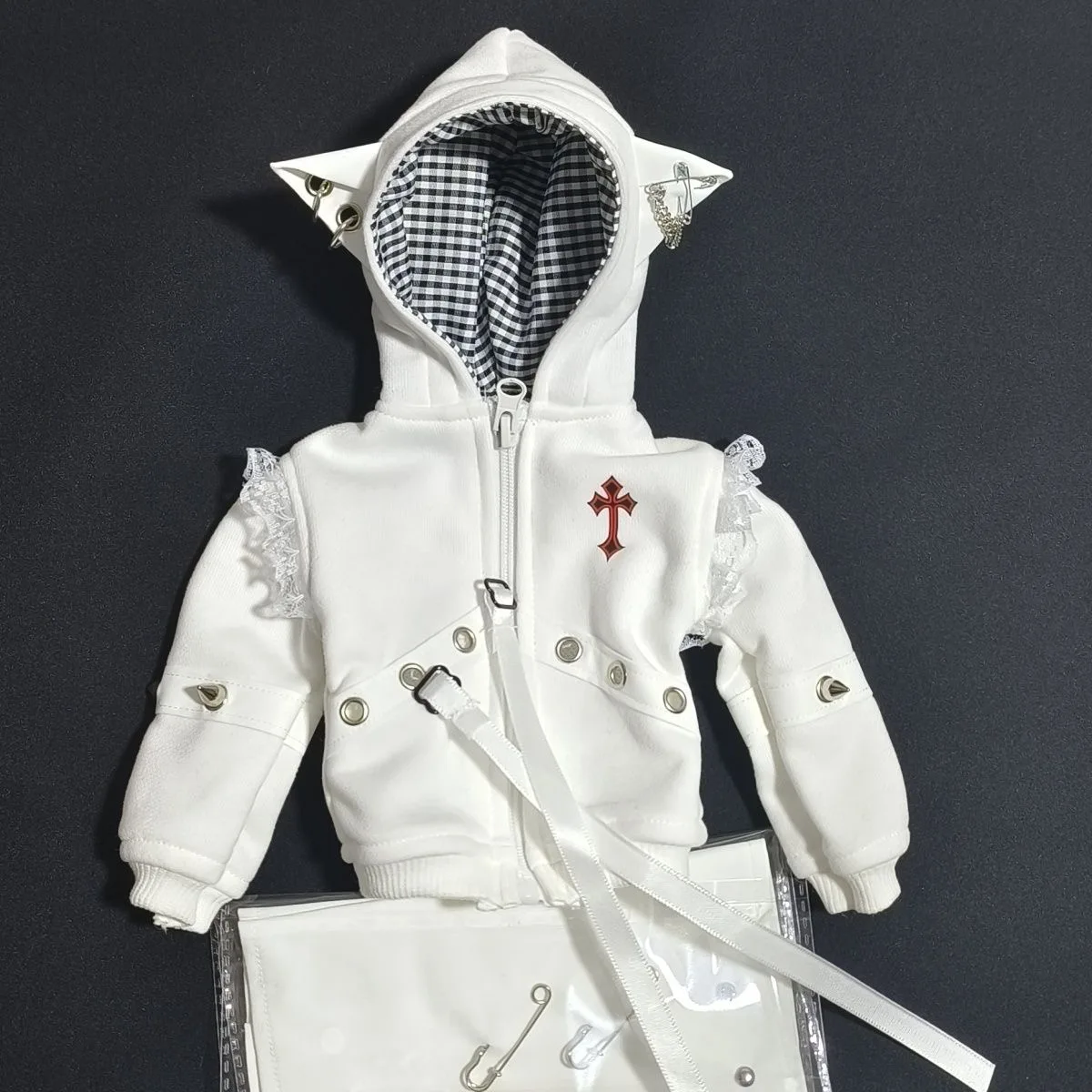 

BJD doll clothes suitable for 1/4 1/6 size mddmsd Cute cat ears sweatshirt pants clothing set doll accessories (3 points)
