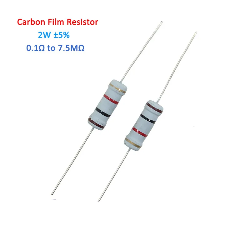 200pcs 2W 5% Carbon Film Resistors-Full Range of Values 0.1R to 7.5M