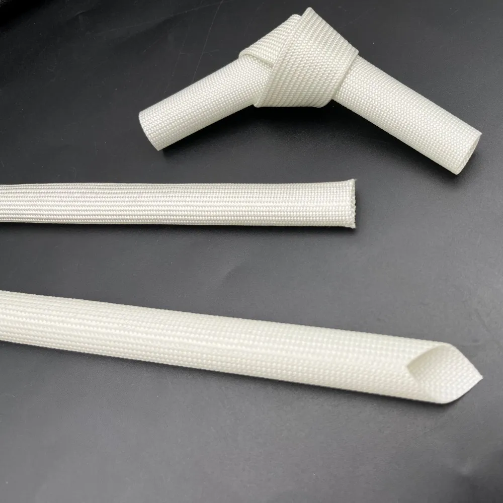 Fiberglass Tube ID 1 ~ 20mm Silicone Resin Braided Wire Sleeve Flame Resistant Fiber Glass Insulate Cable Pipe Protect 5 Colors