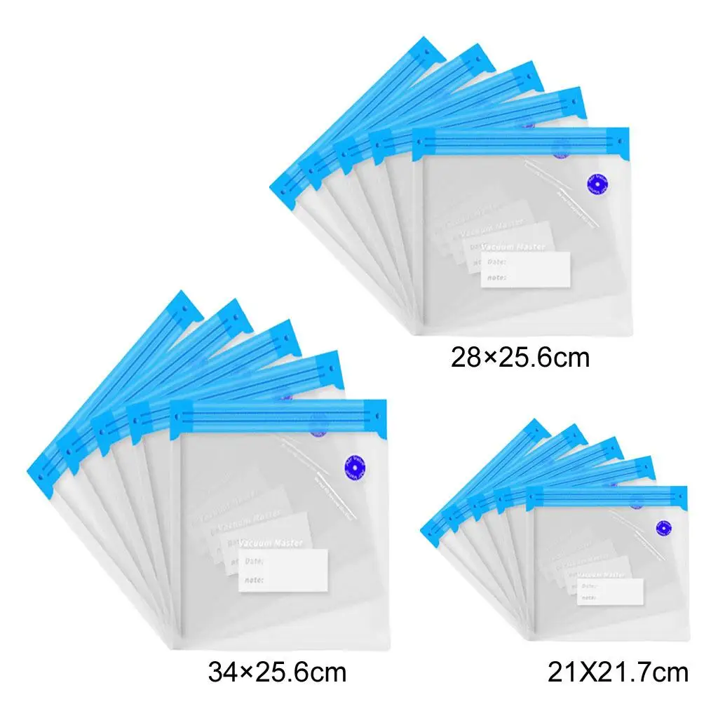 5 قطع قابلة لإعادة الاستخدام أكياس تخزين المواد الغذائية فراغ التعبئة والتغليف أكياس الغلق فراغ أكياس الفريزر