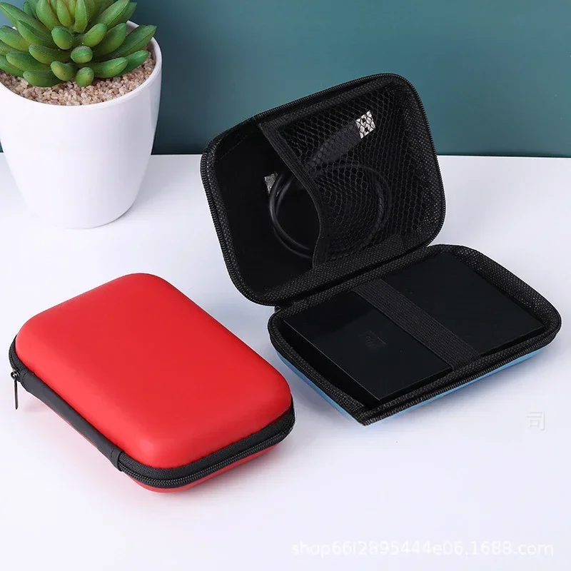 1pc Portable Waterproof Headphone Storage Bag, Data Cable Packing Cube, EVA Protective Case For Travel