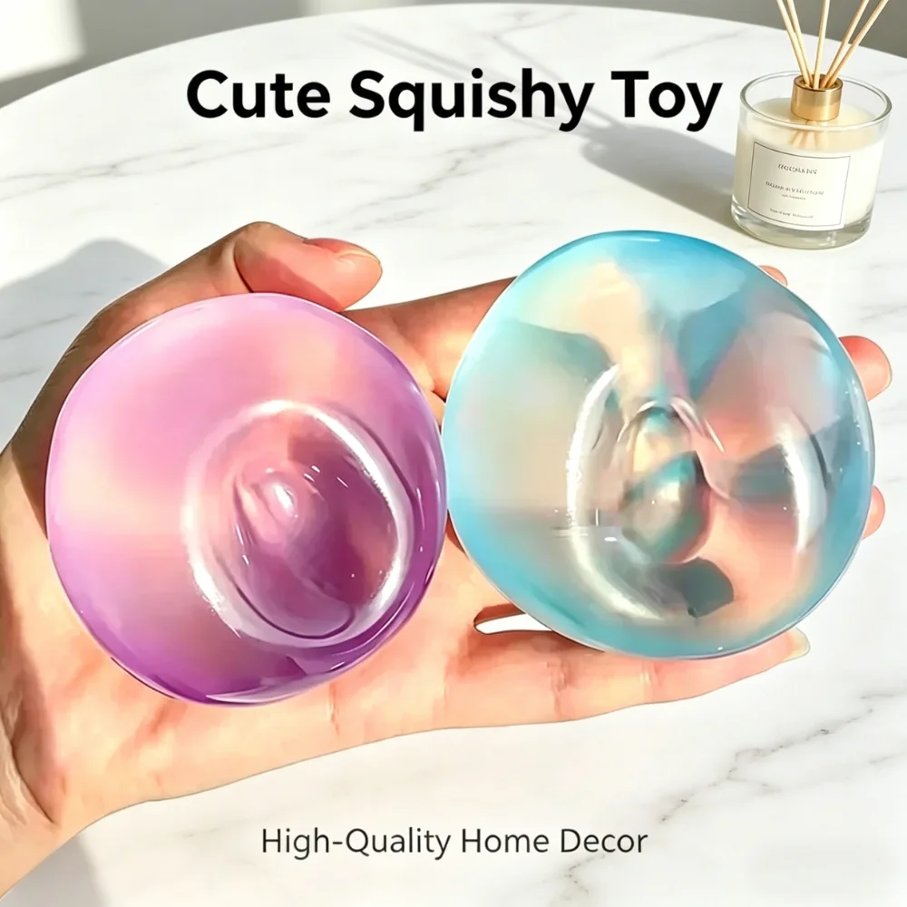 Juguetes Sensoriales Mochi de Plástico Blandos y Transparentes con Aceite de Coco y Maltosa, Divertidos y Antiestrés para Adultos, Regalos para Fiestas