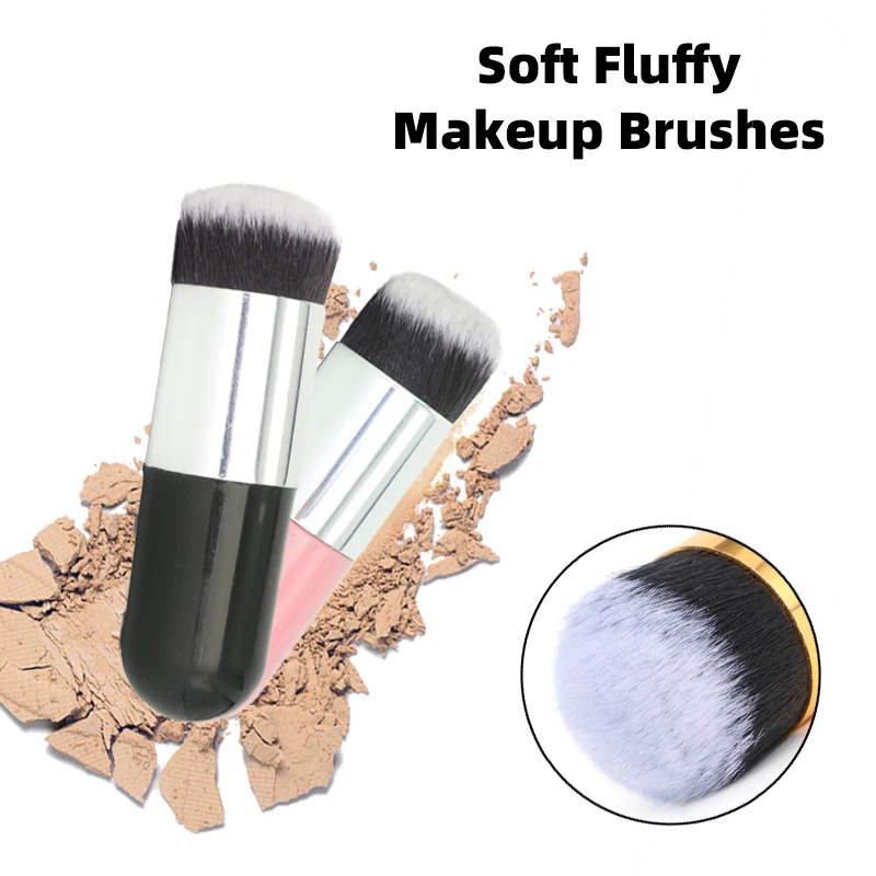 

New Chubby Pier Foundation Brush Flat Cream Makeup Brushes Professional Cosmetic Make-up Brush