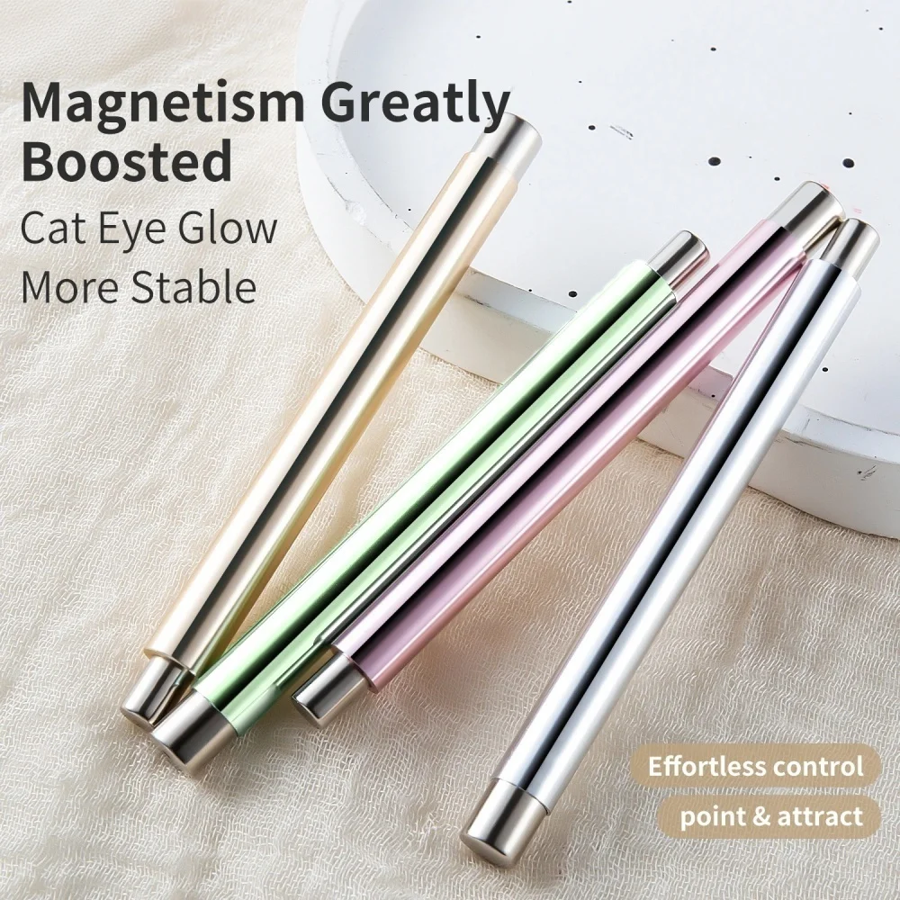 Cat Eye Nail Art Magnetic Tool Cylindrical Stick with Ball Magnet Manicure Accessory for Glass Bead Effects Fits UV Gel Polish