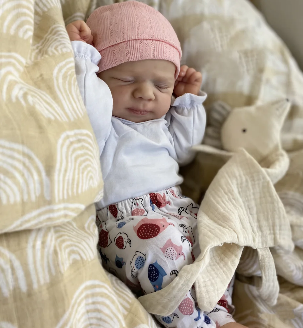 18 Inches Lifelike Hand-painted Hair Reborn Doll Pascale 3D Painted Skin Visible Veins Newborn Soft Cloth Body Doll