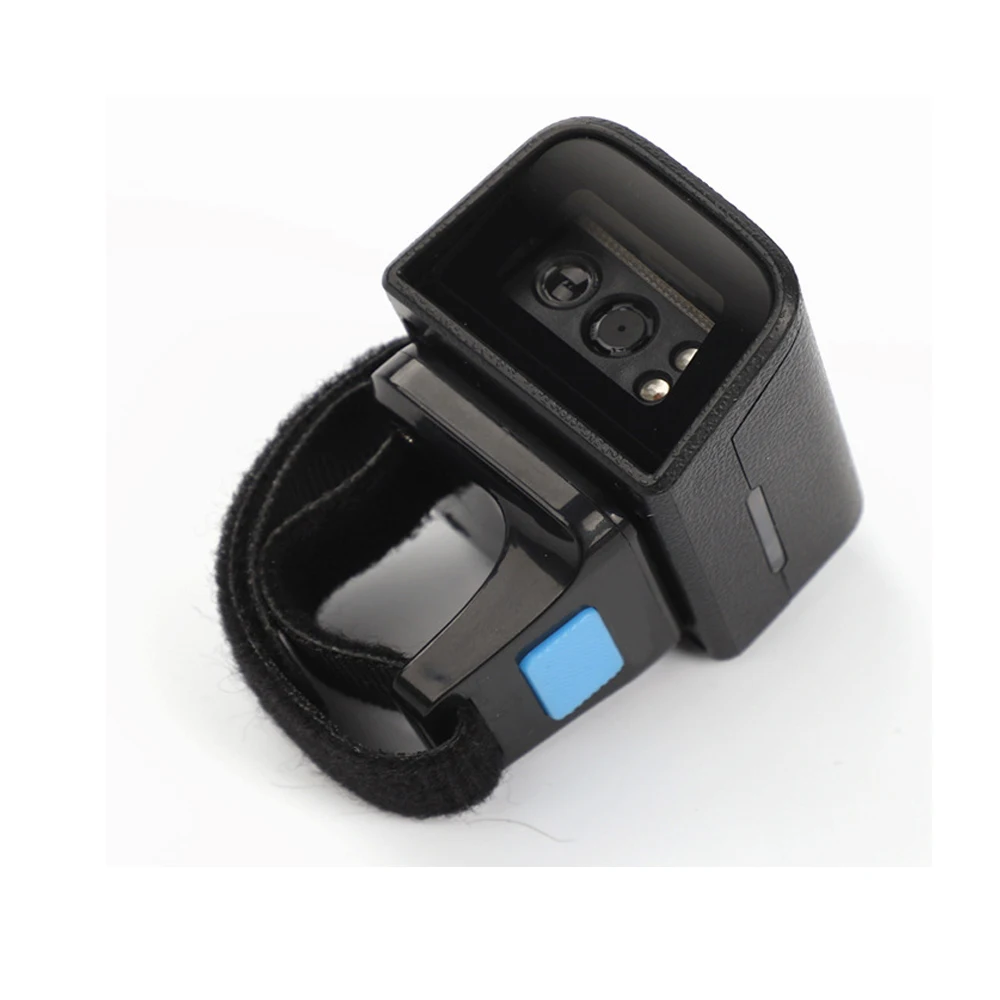 Tooth Barcode Scanner 1D 2D Mini Barcode Scanner Wireless USB Code Scanner Ring Barcode Reader Portable 2D Ring Finger Blue A4