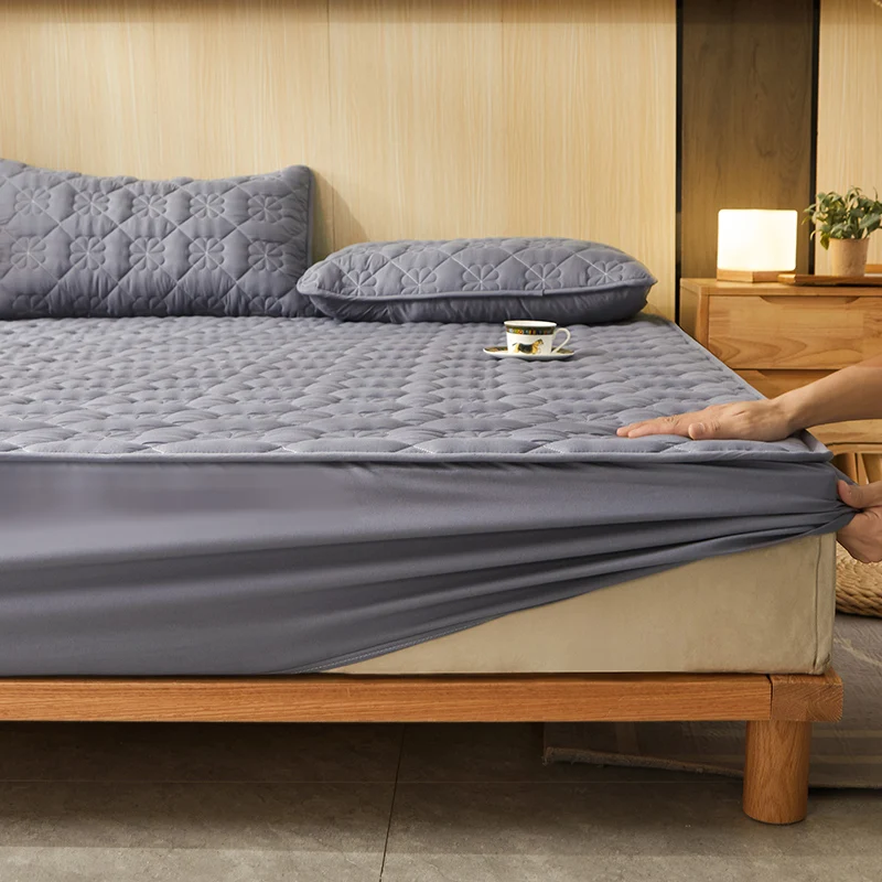 

Европейский цветочный однотонный узор, регулируемый лист, стеганая хлопчатобумажная ткань, защита для матраса