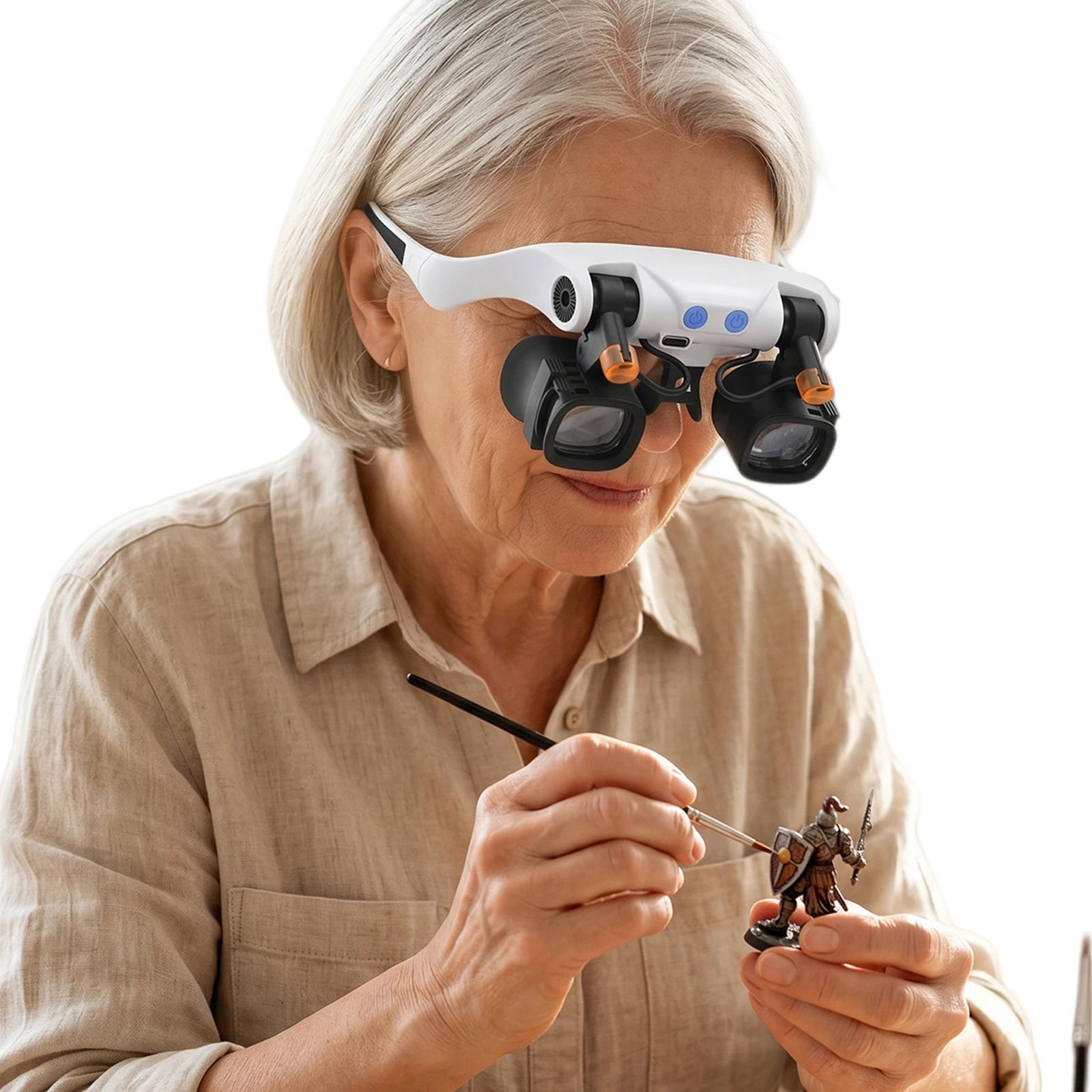 Headband Magnifying Glasses with 10 Interchangeable Lenses Hands Free Magnifier 2X 4X 6X 10X 13X for Watch Repair Jewelry Work