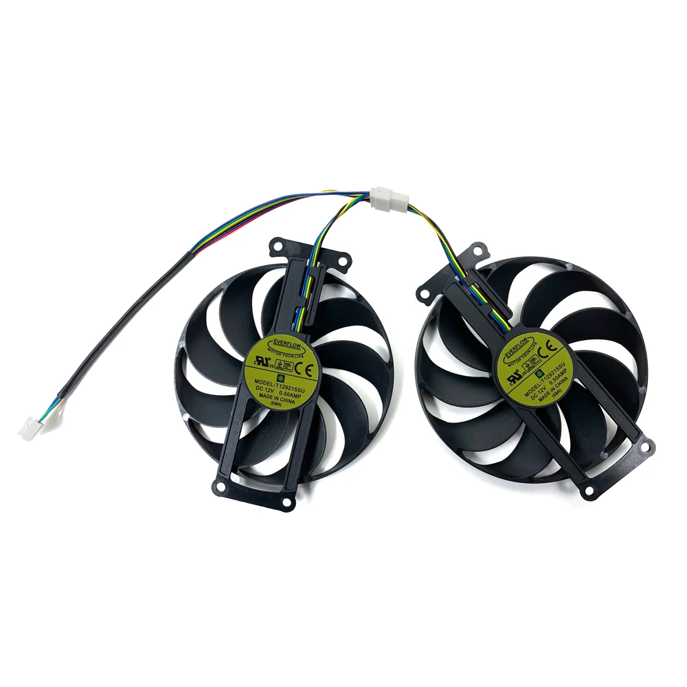 Ventilador de refrigeração para ASUS, T129215SU, RTX 2060, SUPER 2070, GTX1660 Ti, DUAL EVO, OC RTX2060, ventiladores de placa gráfica, 2 peças