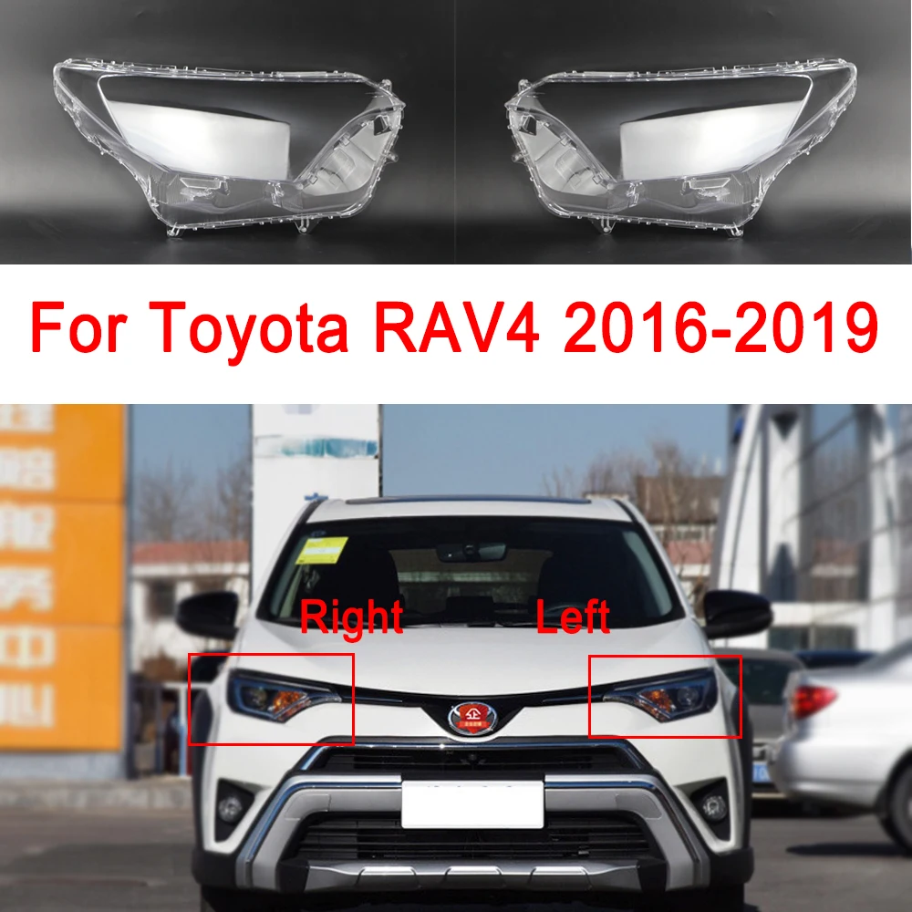 

For Toyota RAV4 2016 2017 2018 2019 Car Front Headlights Cover Headlamps Transparent Lampshad Lamp Shell Masks Car Products