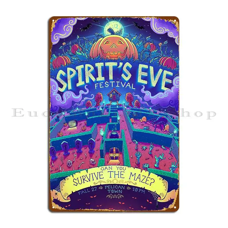 Stardew Valley Spirit S Eve Bratzoid Metal Signs Create Club Home Club Club Bar Tin Sign Poster