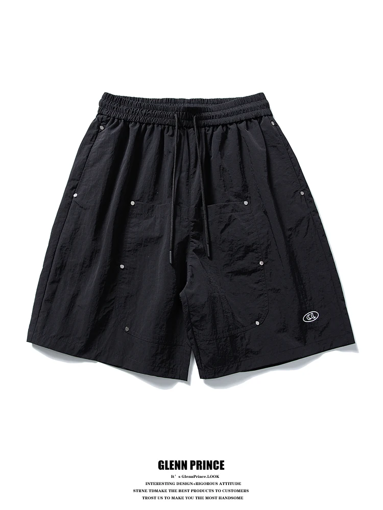 

Outdoor Quick Dry Multi Pocket Drawstring Shorts Men Summer Functional Style Sports Running Five Shorts Nylon Fabric Casual P...