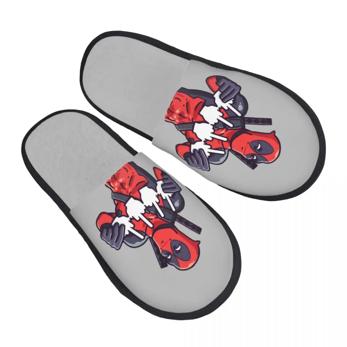 

Женские домашние тапочки с принтом Дэдпула из фильма на заказ, мягкие теплые пушистые тапочки из пены с эффектом памяти, домашняя уличная обувь