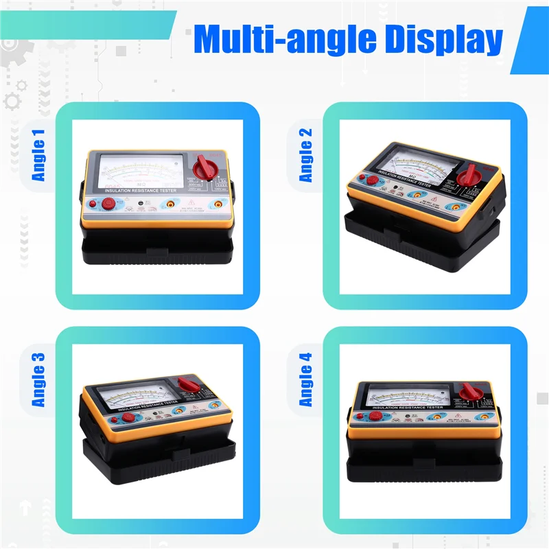 

ABGH-TY6045 Insulation Resistancer Digital Ohmmeter Handheld Tester Megameter 0-2000MΩ 100V/250V/500V/1000V High Accuracy