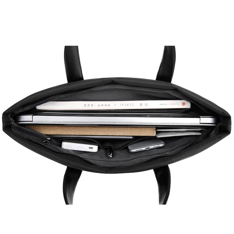 Men  Portable Large Capacity Shoulder Bag Multiple Pockets Handbag Multi-Functional Business Briefcase for Business & Casual Use