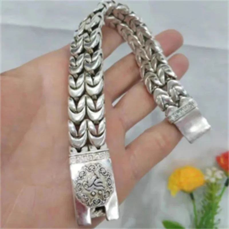 

Mai Chuang/Tibetan Silver Fashionable Six-Word Mantra Bracelet Personalized Jewelry Exquisite Workmanship Jewelry Men Women Gift