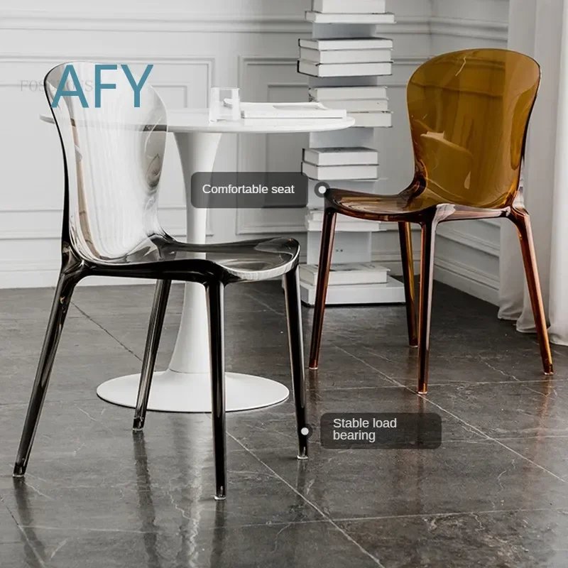 Creative Acrylic Dining Room Chairs for Home Transparent Backrest Nordic Chairs Simple Designer Household Chair for Living