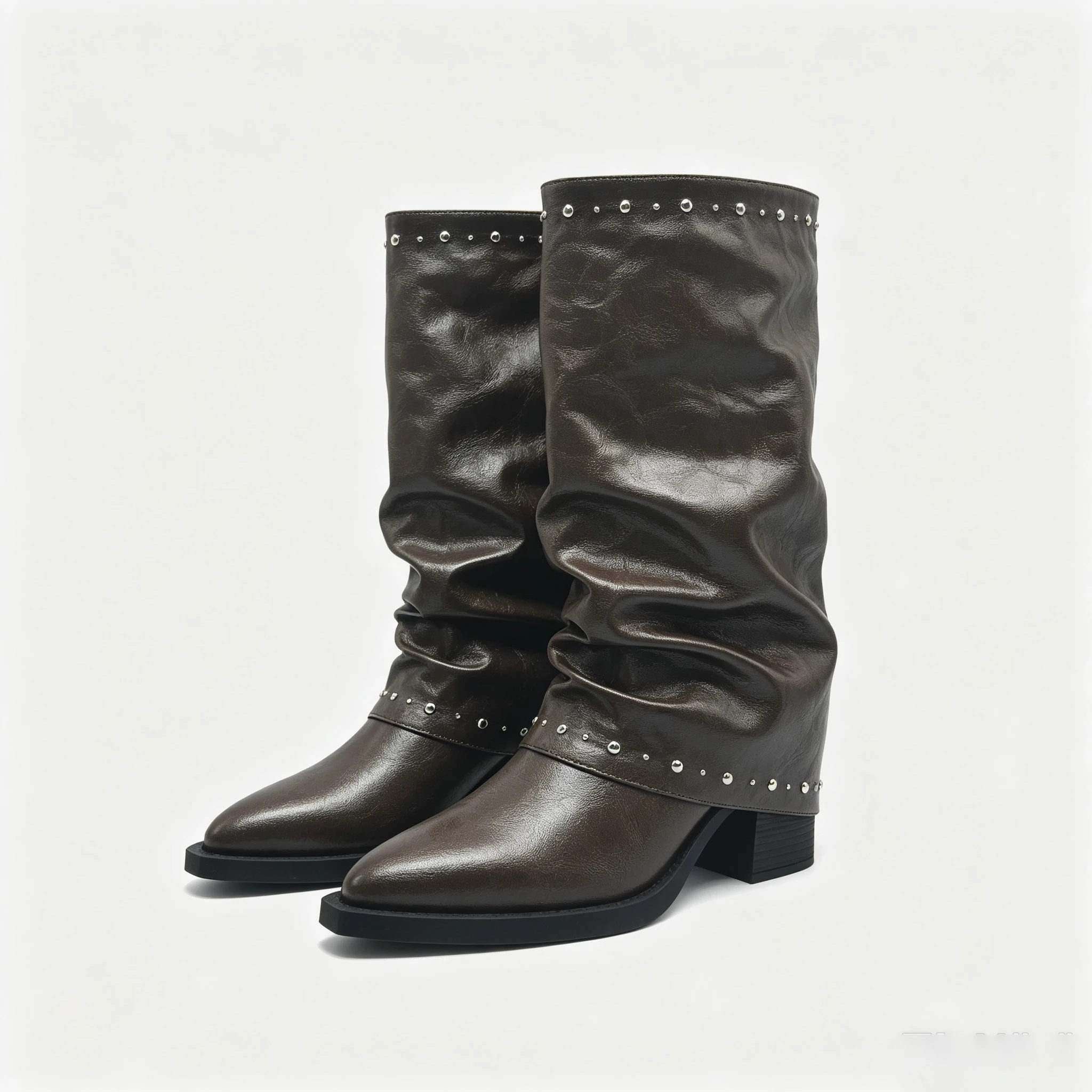Vintage Fashion Looks - Women's Vintage Slouch Boots Leather Look