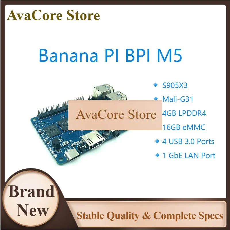 AvaCoreBanana PI BPI M5 New Generation Single Board Computer Amlogic S905X3 Design