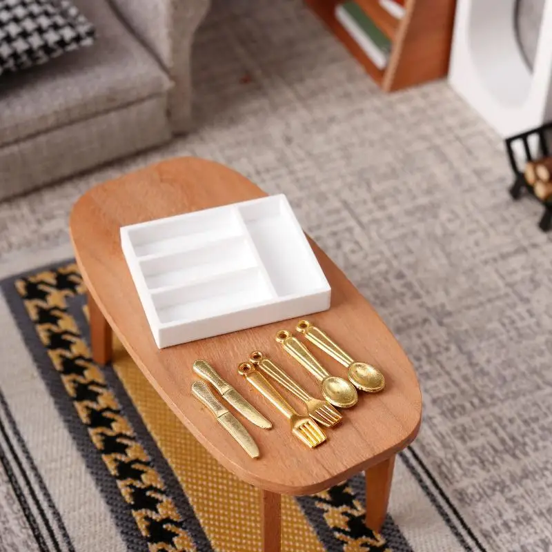 1/12 Dollhouse Tableware Sundries Storage Tray Table Drawer Storage Case Dressing Desk Jewelry Stationery Organizer