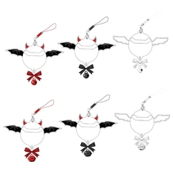 Versatile Badge Storage Case Pendant Butterfly Bag Pendants Black/White/Red Devil Wing Ornament