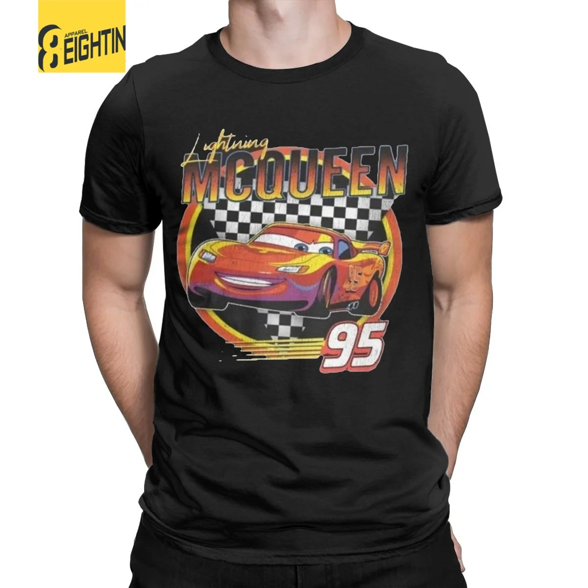 Funny Lightning Mcqueen Cars Galaxy T-Shirt for Men Crew Neck 100% Cotton T Shirt Short Sleeve Tees Unique Clothing