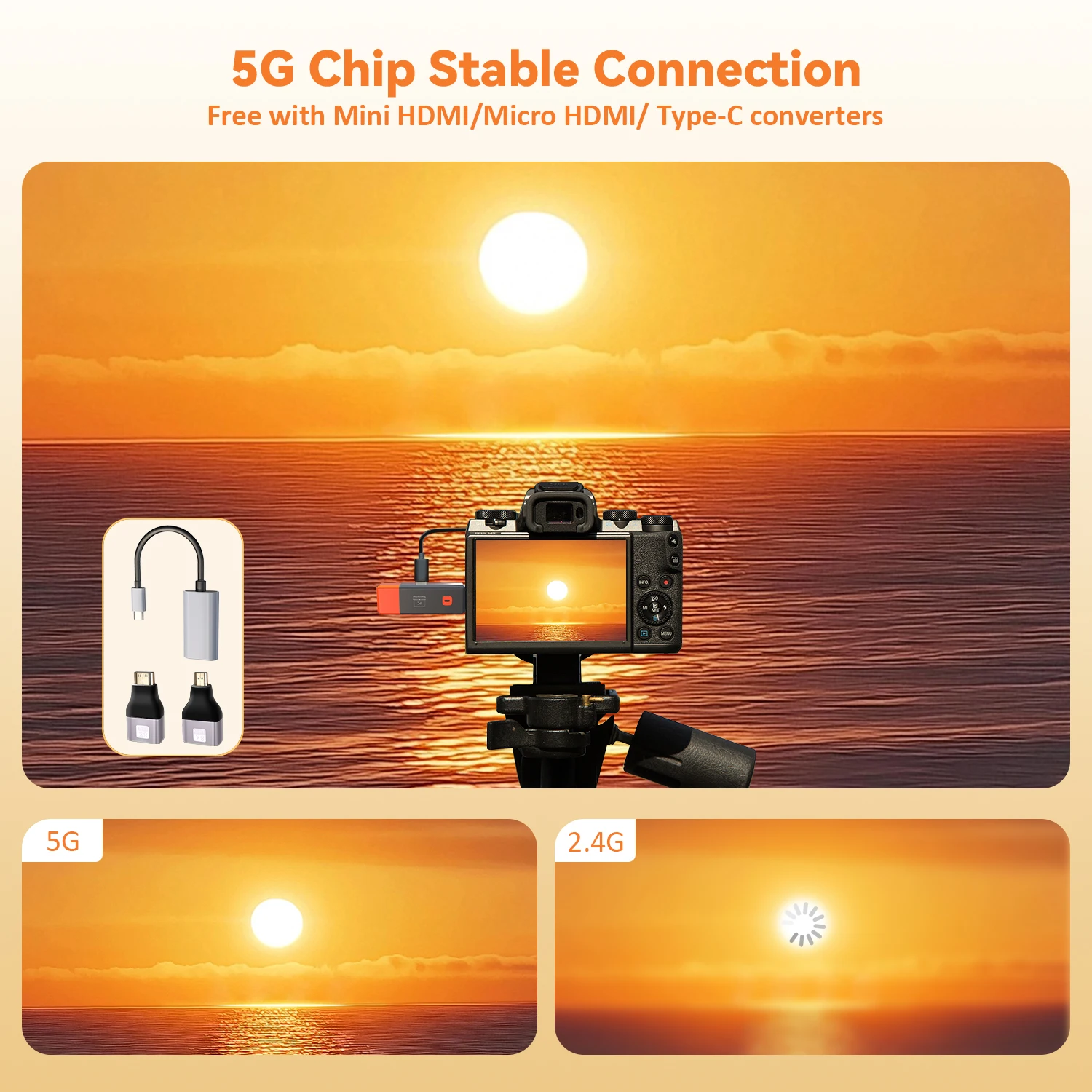 جهاز إرسال واستقبال لاسلكي، مدخل فك تشفير 4K، مخرج 1080P@60 هرتز، توصيل وتشغيل الكمون المنخفض للغاية للألعاب، المسرح المنزلي