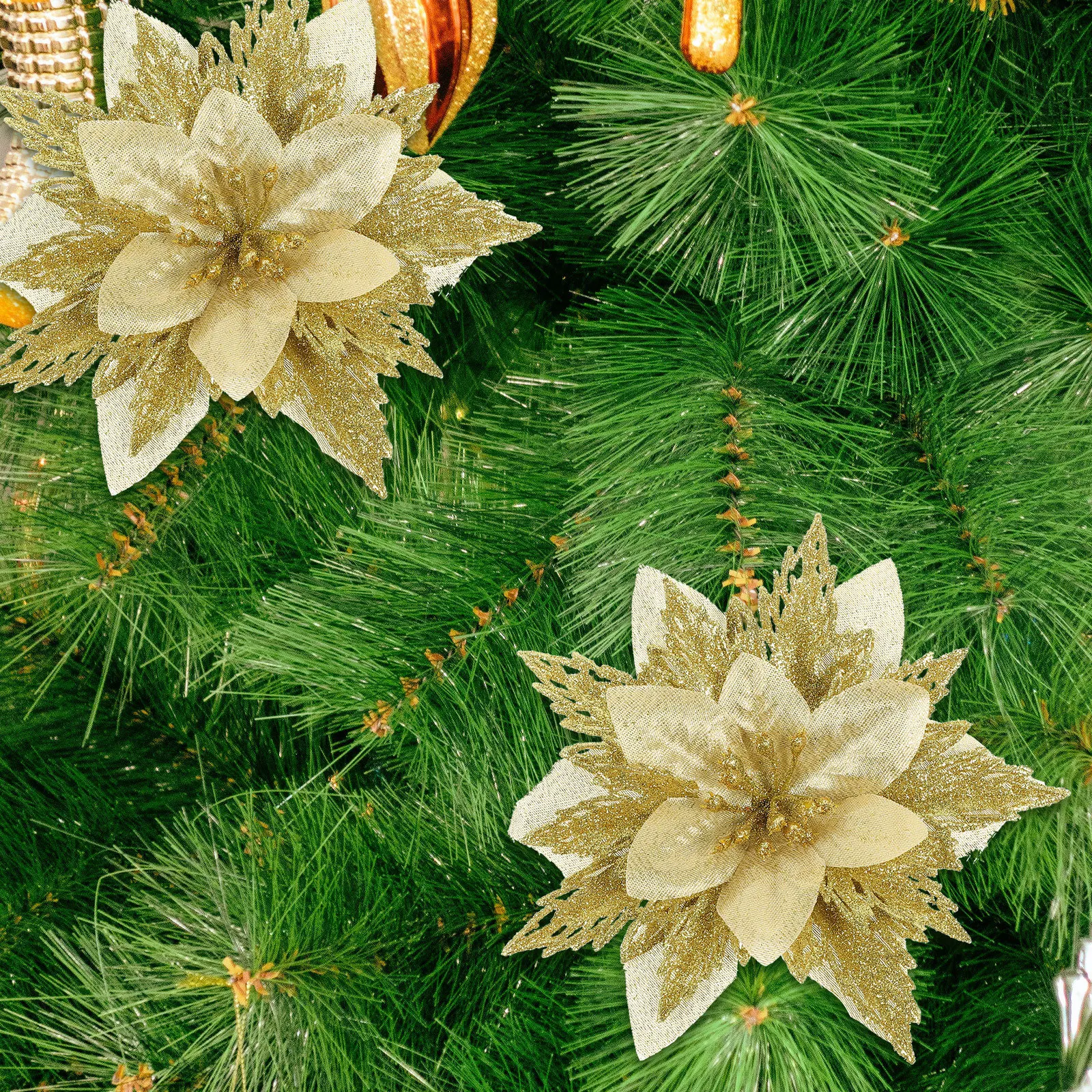 

1Set Attractive Christmas Tree Decorations Xmas Party Supplies with Clips and Sticks for Holiday Decoration Xmas Tree Ornaments