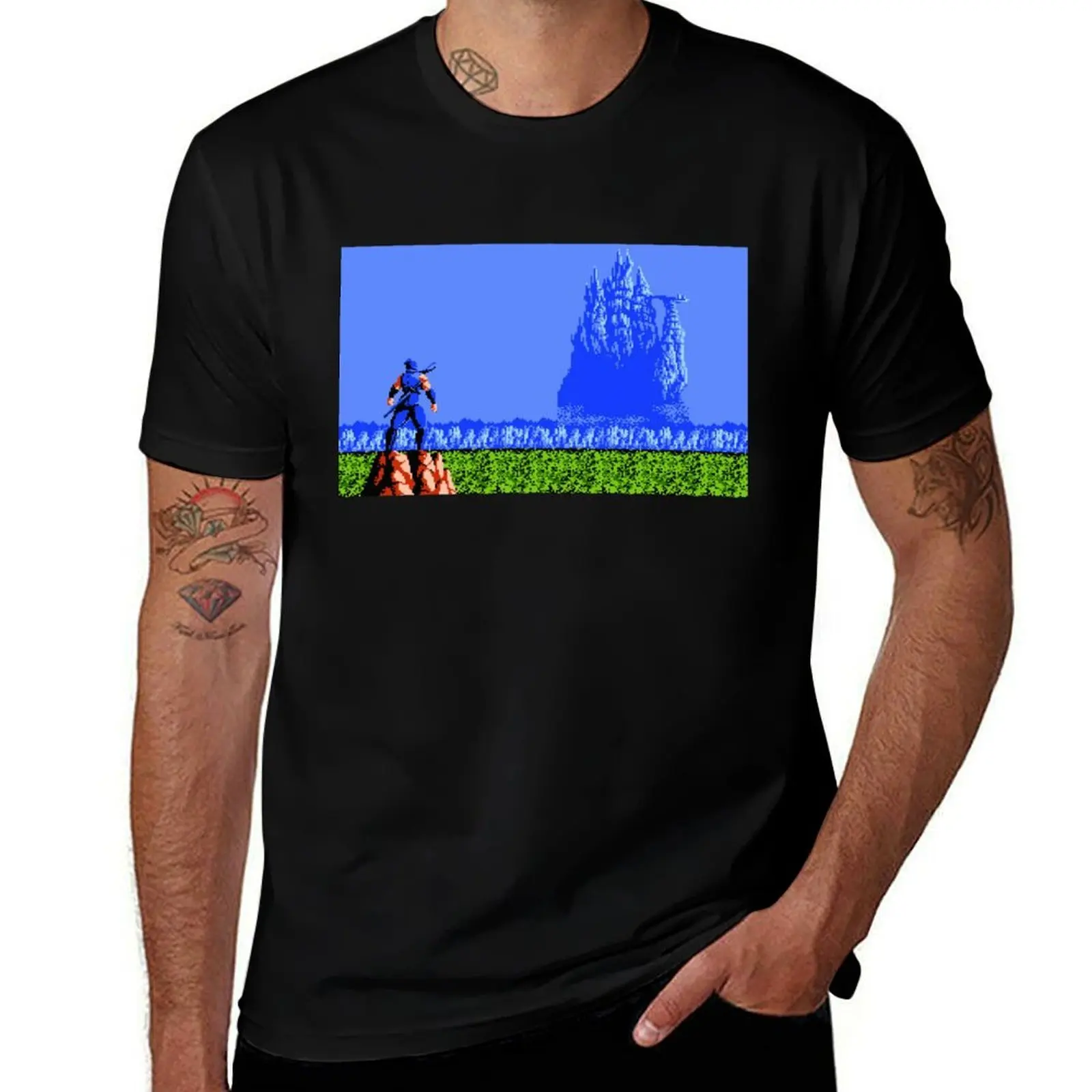 

Ninja Gaiden: Ryu and the Fortress T-Shirt heavyweights football t shirt T-shirts oversize graphics shirts men