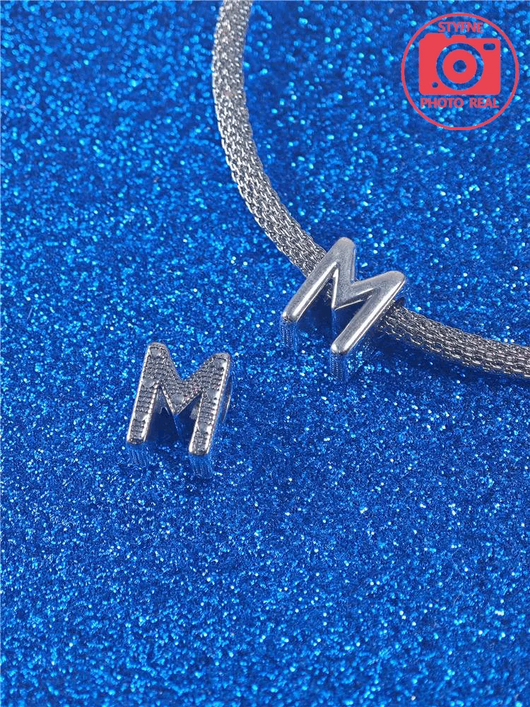 925 Sterling Silver Charm Beads Fit Original Bracelet Charms 26 Letters English Pinyin Bead Gift for Women Jewelry