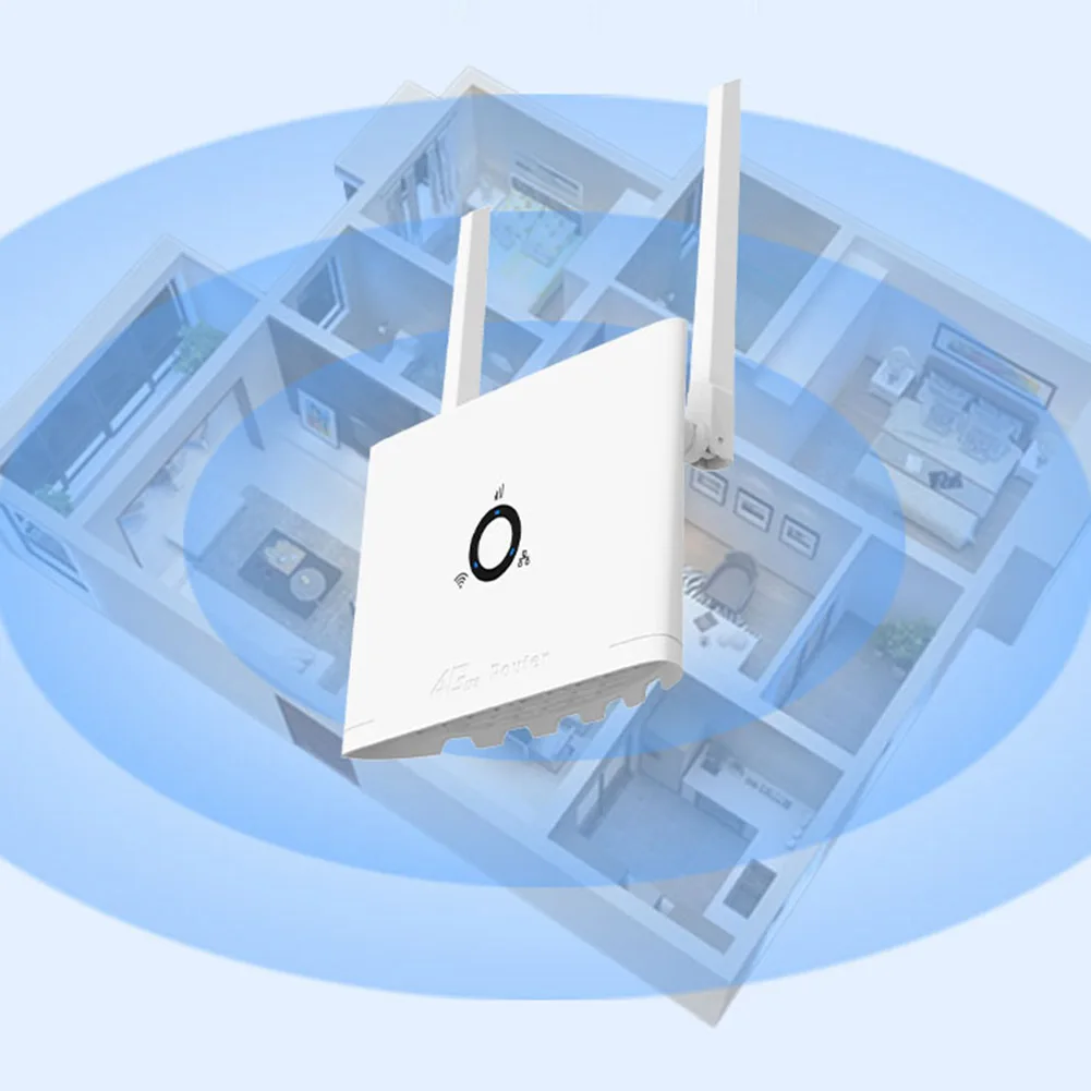 راوتر منزلي لاسلكي مع فتحة بطاقة SIM مودم لاسلكي 300 ميجابت في الثانية نقطة اتصال واي فاي لاسلكية 2 هوائي خارجي 4G بطاقة SIM راوتر