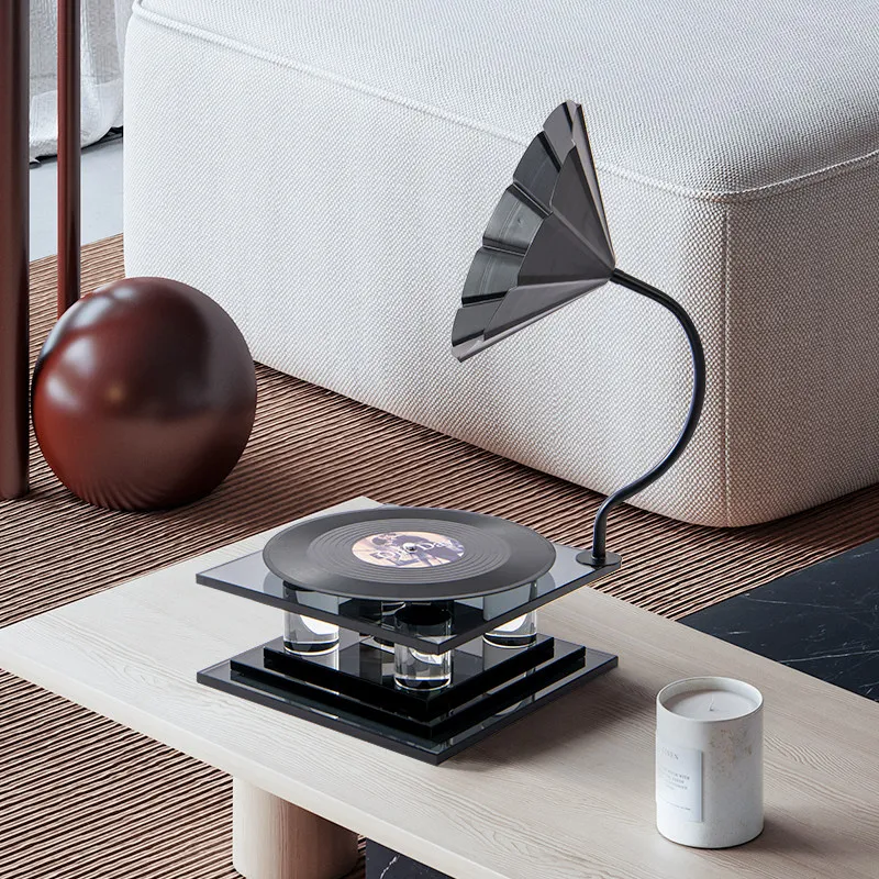Modern light luxury fashion crystal phonograph ornament model room living room study decoration home furnishings