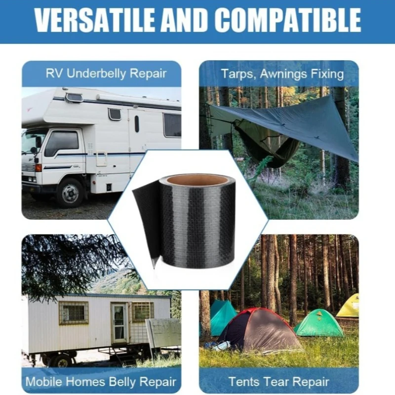 12cm*2M Waterproof RV Underbelly Tape, Tear Repair Patch Sealing Adhesive Material for RV Camper, Travel Trailer & Mobile Home