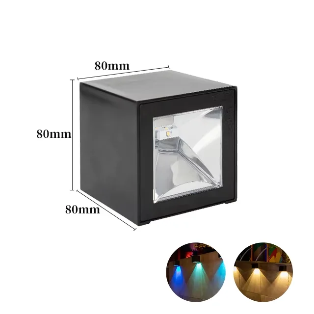 Outdoor Solar Wandlamp Vierkante Moderne Solar Wandkandelaar Verlichting Waterdichte Down Verlichting Voor Huis Muur Veranda Tuin Hek Decor
