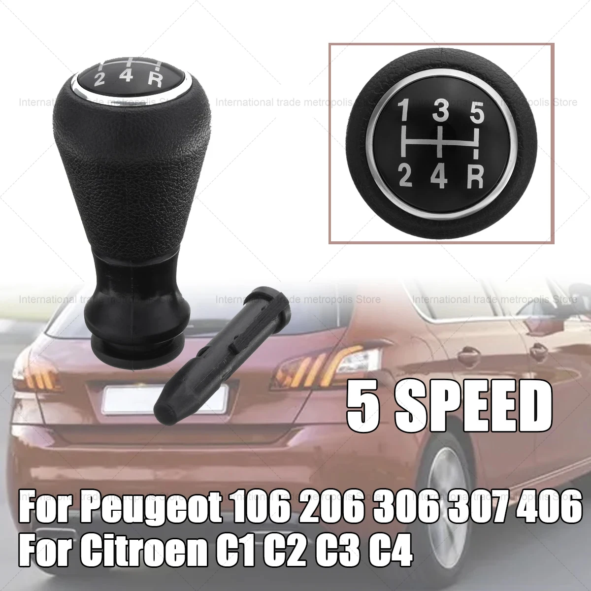 5 Speed Car Manual Gear Shift Knob Sleeve Adapter Lever For Peugeot 106 206 306 307 406 for Citroen C1 C2 C3 C4 Auto Accessories