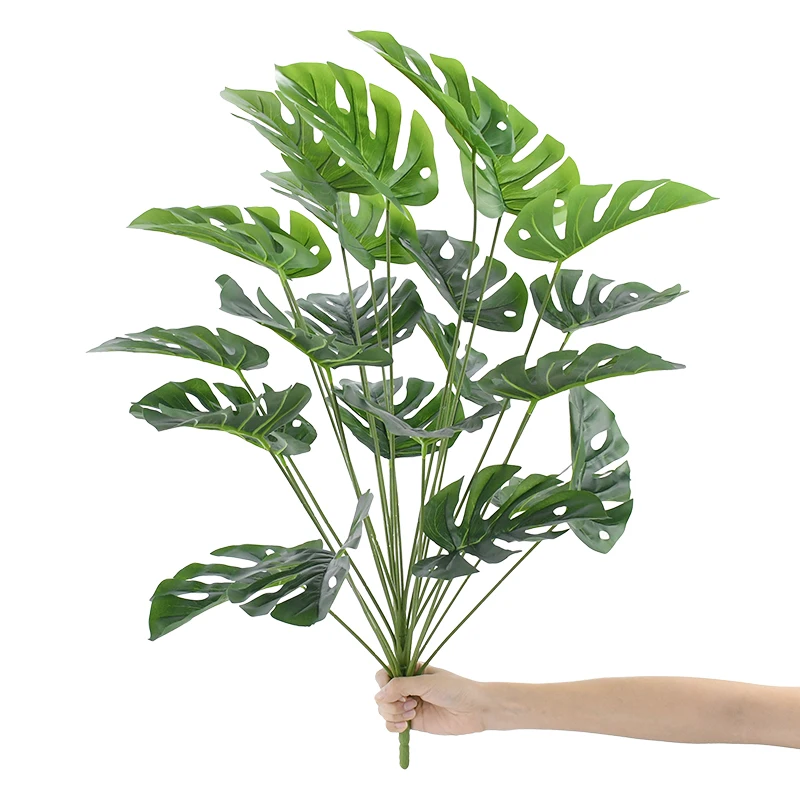 18/24Leaves Large Tropical Palm Tree Artificial Plant Green Palm Leaves Real Touch Tropical Tree Home Office Party Outdoor Decor