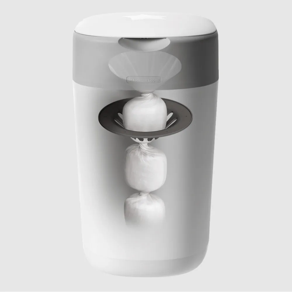 Tommee Tippee White Twist And Click Diaper Discard Trash Bin-85101501