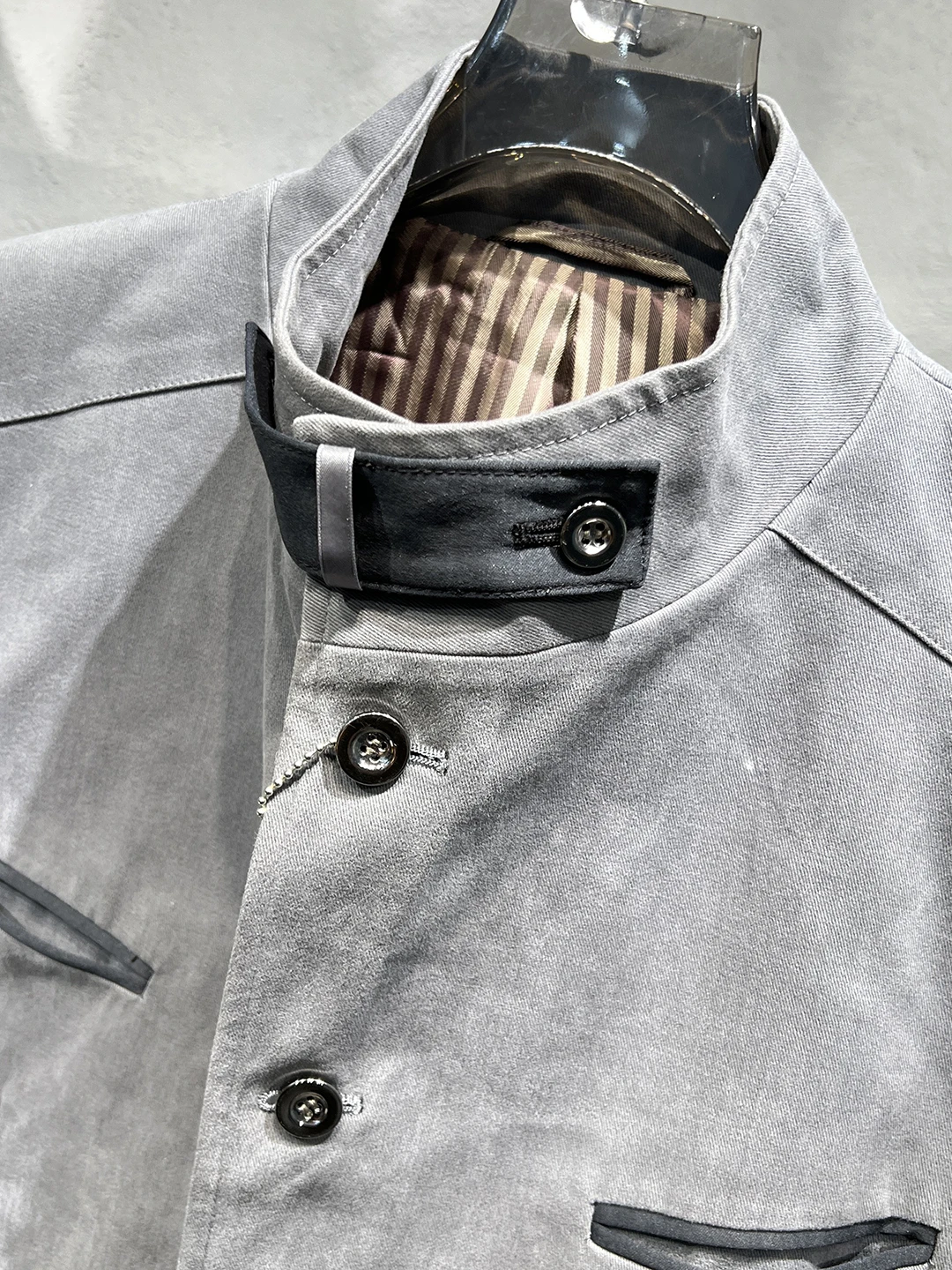 بدلة رجالية عالية الجودة ذات ياقة واقفة من Jaet Busin كاجوال قابلة للتنفس من ألياف البوليستر طويلة Sve بسحاب للإغلاق #3