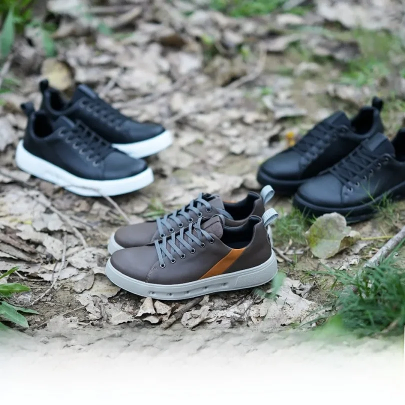High-End Men's Casual Shoes Breathable Top Layer Cowhide Integrated Injection Molding Process Waterproof Comfortable for Hiki...