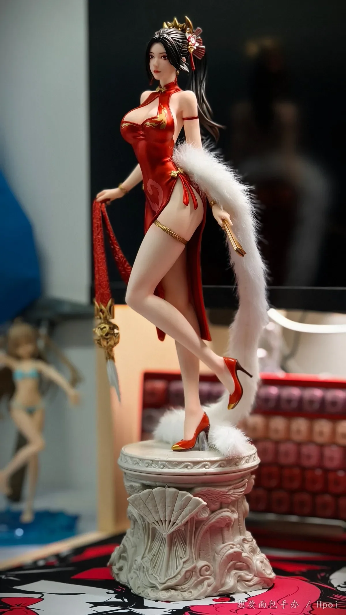 TYCTOYS Oryginalna figurka BearPanda × SNK Oficjalna KOF Mai Shiranui w skali 1/6, w czerwonej sukience cheongsam, figurka anime, model, zabawki, prezenty