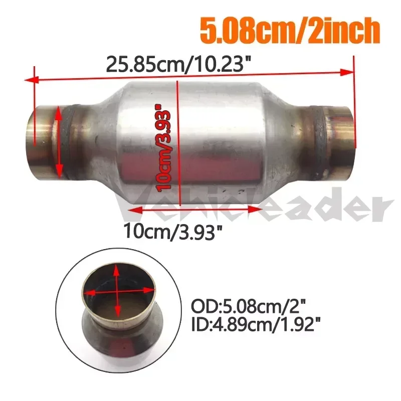 2 inch / 2.5 inch 400 cpsi High Flow Racing  EURO 1 Universal Catalytic Converter With Ceramic Substrate Catalyst length 25.8cm