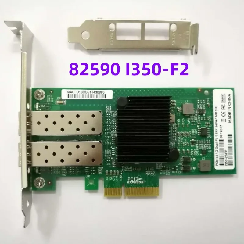 

PCI-E X4 Gigabit Dual SFP Port 82590 Server Optical Network Card I350-F2