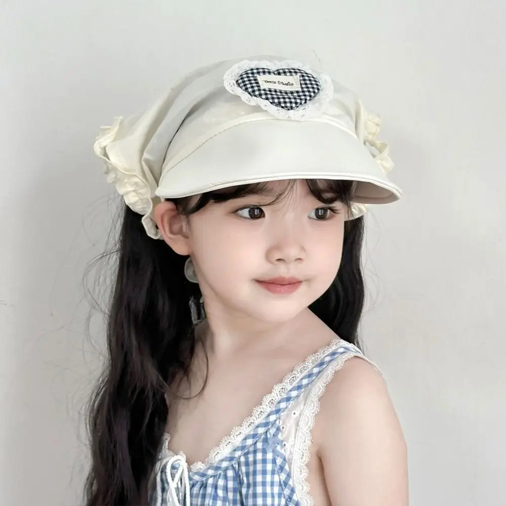 

Fashion Children's Plaid Lace Hat Spring Summer Triangle Hair Scarf Cap Sweet Quick-dry Sunscreen Hat Girls