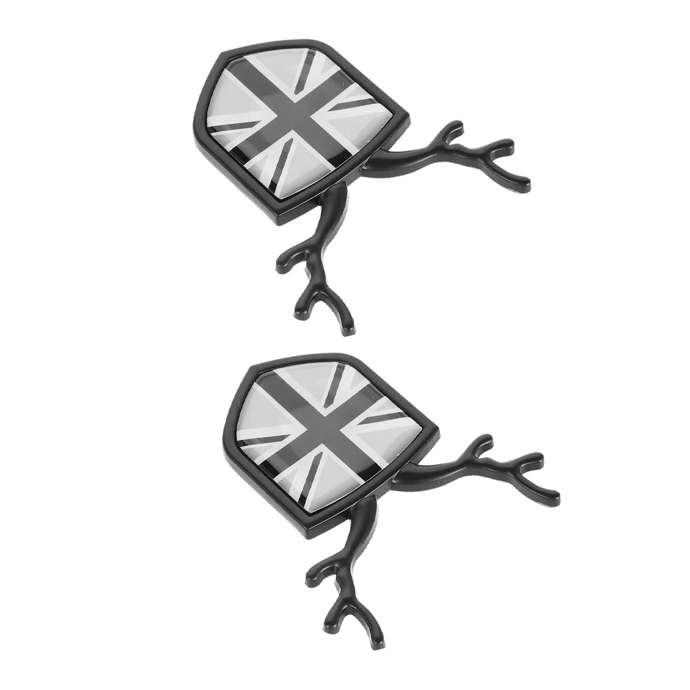 

2Pcs Unique Uk Flag Deer Car Stickers Exterior Decoration Weather Resistant ABS Material Easy Installation Universal Fit