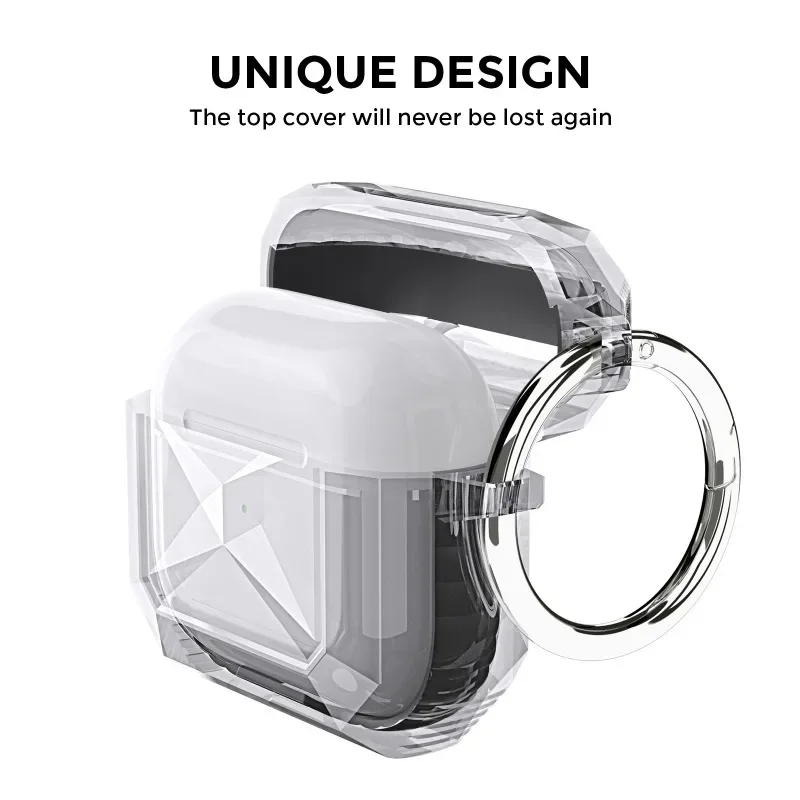 Transparent Protective Case For AirPods 4th Generation Classic Refracted Light TUP Charging Case AirPods 4 Protective Case