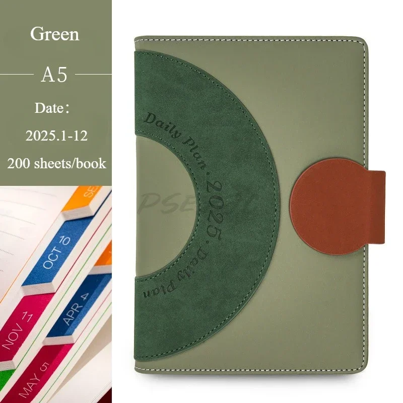 2025 Schedule Week's Plan Year's Efficiency Manual 365 Day Office Work Notebook Calendar Book Available in Multiple Colors