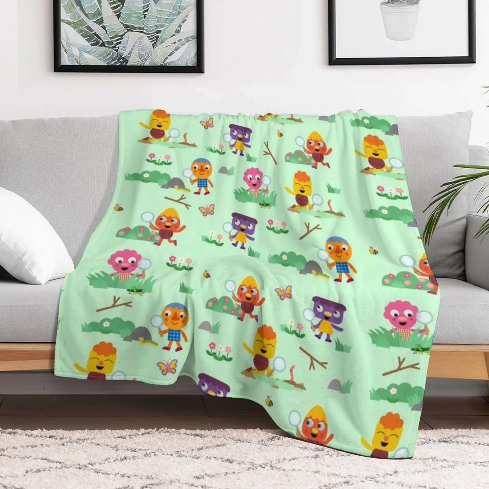 Noodle & Pals Pattern 02 Throw Blanket Bed linens Extra Large Throw Weighted Thermal Blankets